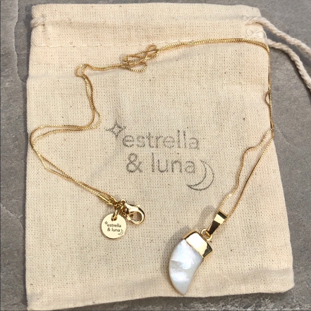 Dainty Boho Horn Carved Shell Necklace 20$